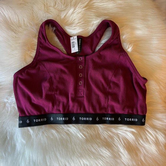 Torrid Lightly Lined Rib Henley Bralette - Picture 4 of 7